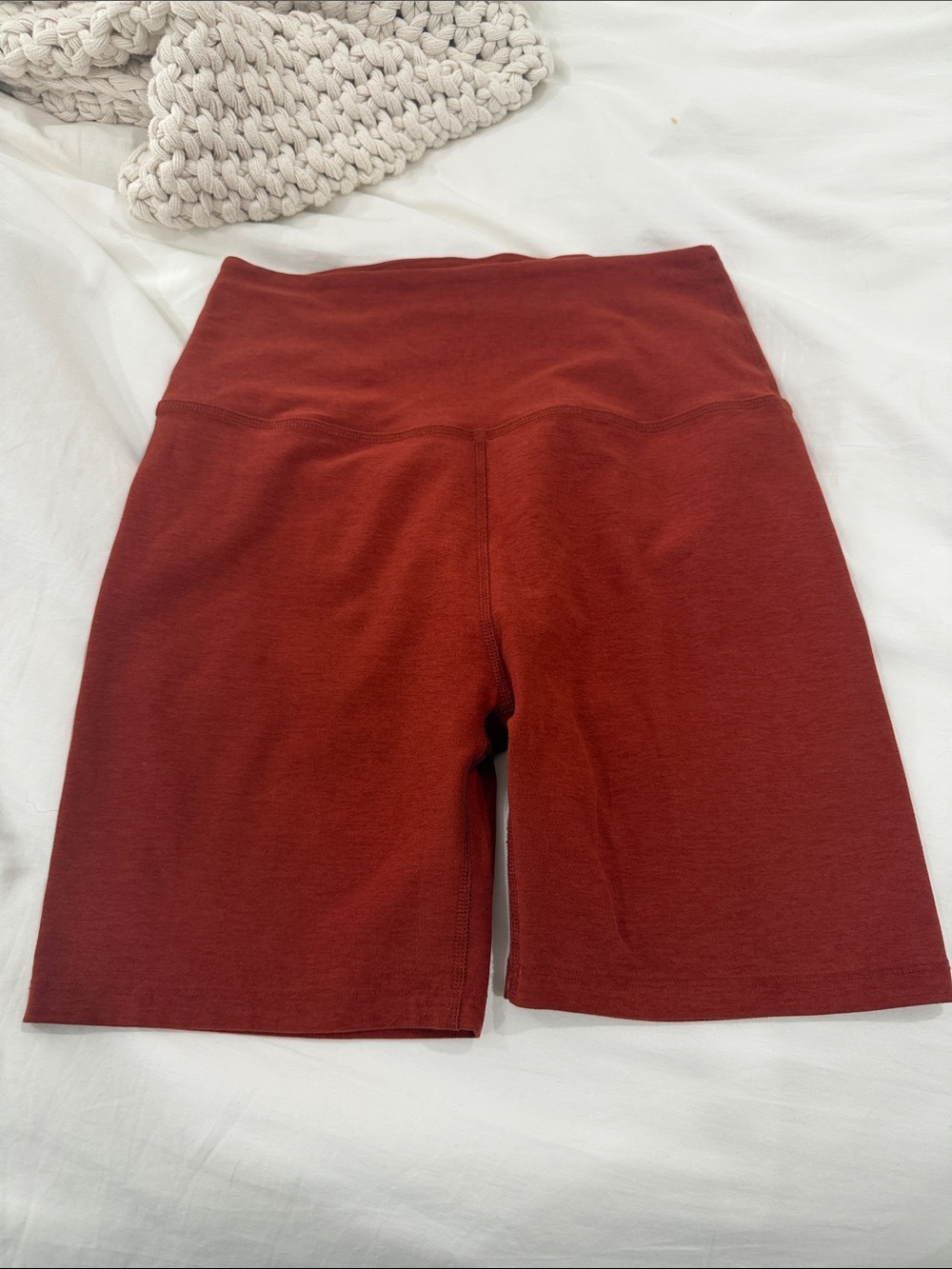 Beyond Yoga High-Rise Bike Shorts in Rust